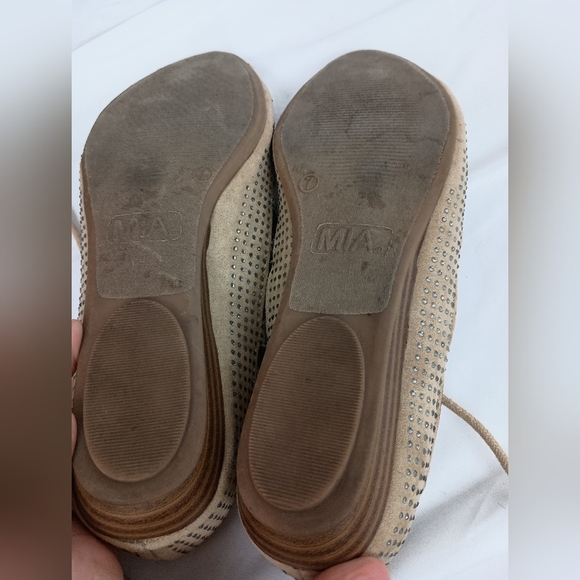 MIA Elegant Tan Cutout Women's Summer Bling Lace up Sandals (#12) - Picture 5 of 5